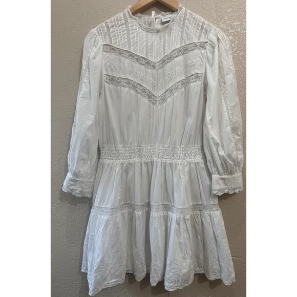 Loveshackfancy X Target Talulah White Embroidered Lace Mini Dress Size M - Picture 2 of 6